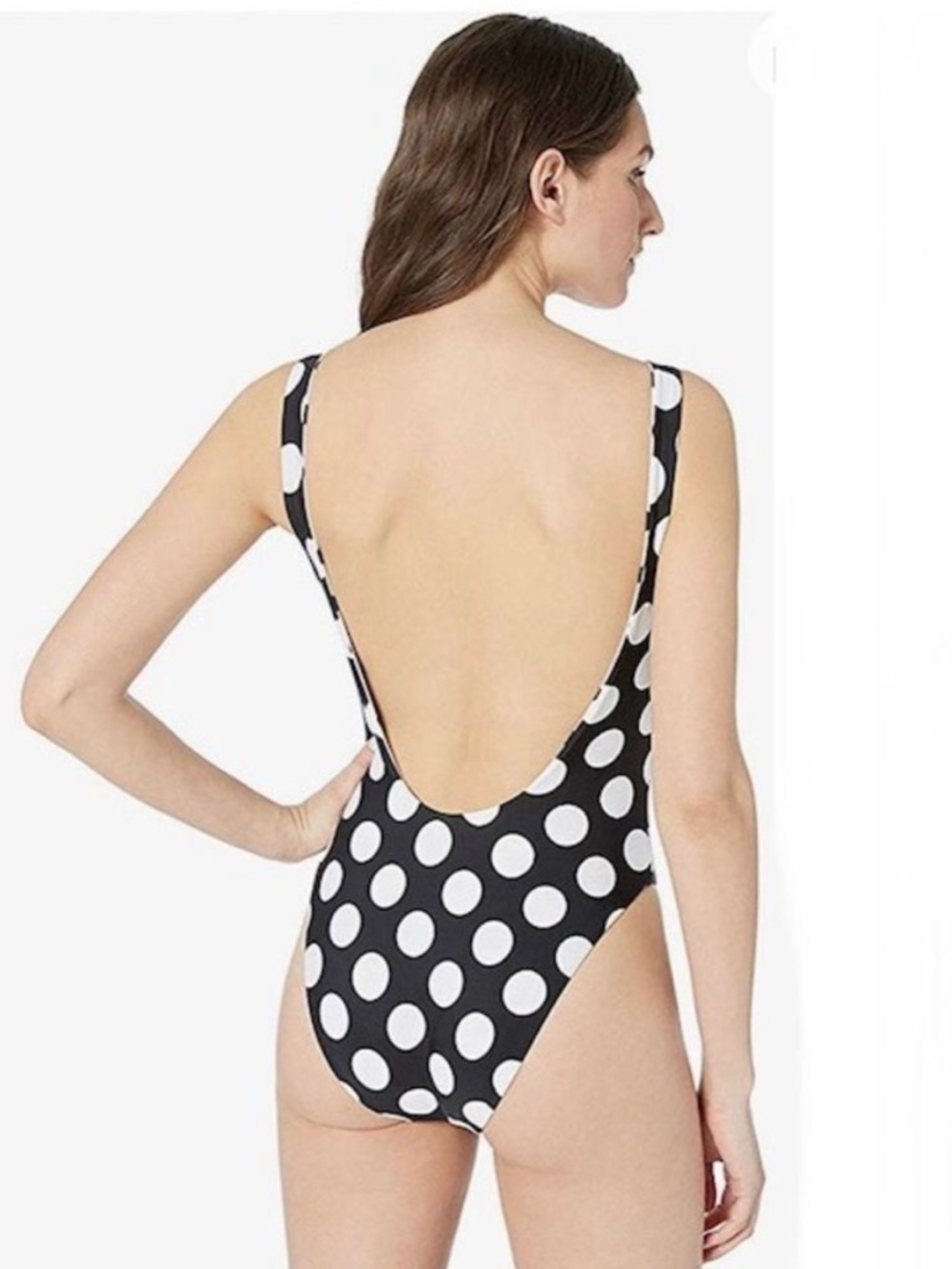 LA BLANCA Reversible Polka Dot High Cut One Piece Swimsuit Size 4 in Black 152 - Picture 3 of 12